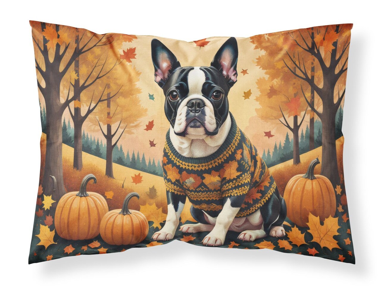 Boston Terrier Standard Pillowcase 30x20.5 Inches Lightweight Super Soft Decorative Artwork